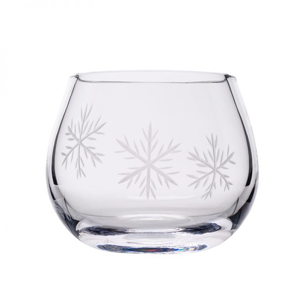 Clear Snowflake Candle Votive - Crystal 100% Hand Cut - The Irish Handmade Glass Company