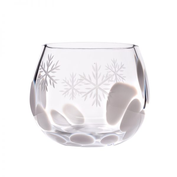White Snowflake Votive - Crystal 100% Hand Cut - The Irish Handmade Glass Company