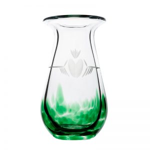Claddagh Medium Vase - Crystal 100% Hand Cut - The Irish Handmade Glass Company