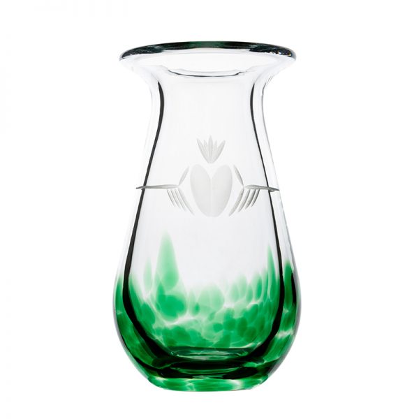Claddagh Medium Vase - Crystal 100% Hand Cut - The Irish Handmade Glass Company